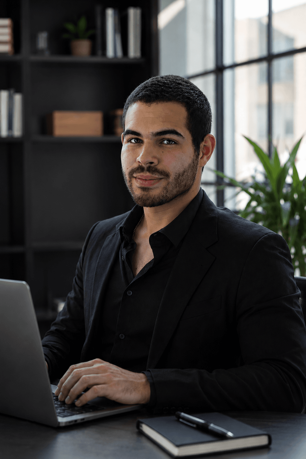 Eduardo Sieber, portrait, smiling, neutral background, Berlin